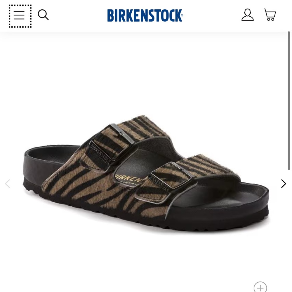 Birkenstock Arizona sandal in cowhide/zebra print